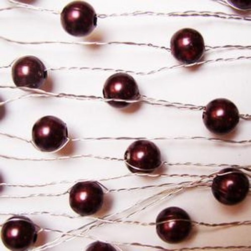 Kaffee-braun Perlen auf Silberdraht