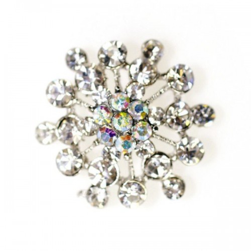 Diamond brooch - snowflake - 32mm