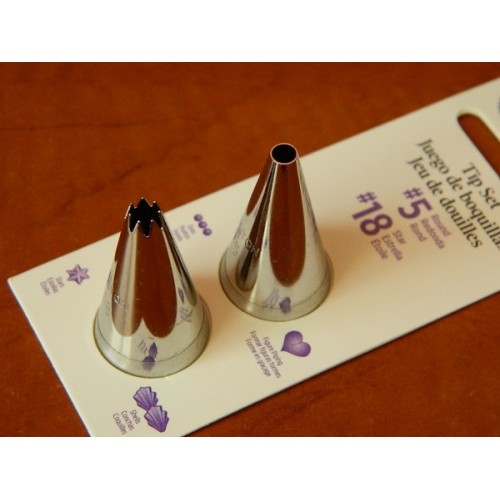 Wilton Piping Tips Set - Smooth #5 + Open Star #18