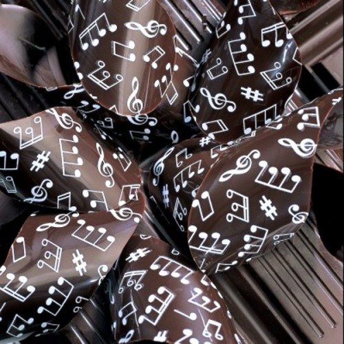 PCB-Transferfolie für Schokolade weisse Musik Weiß Hinweise "Symphonie" 40x25cm