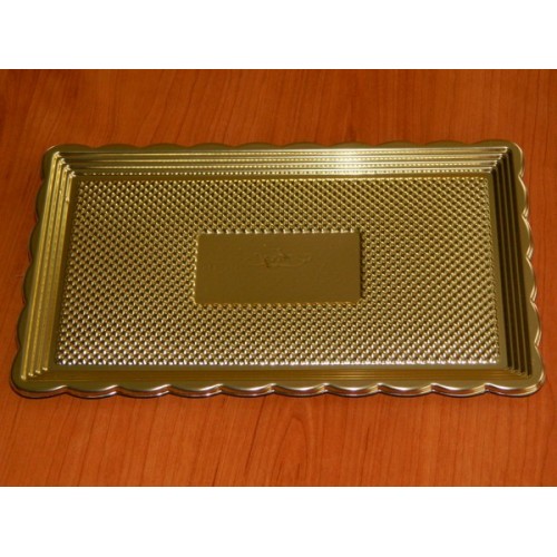 Alcas plastic tray for a cake - golden 37.5x28cm