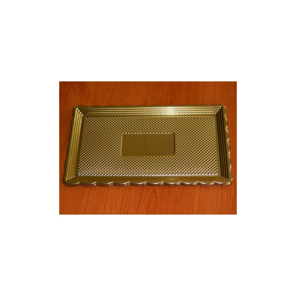 Alcas plastic cake tray - gold 37,5x28cm