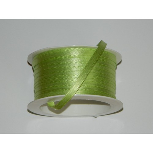 Satin ribbon - lime green 20m / 5 mm