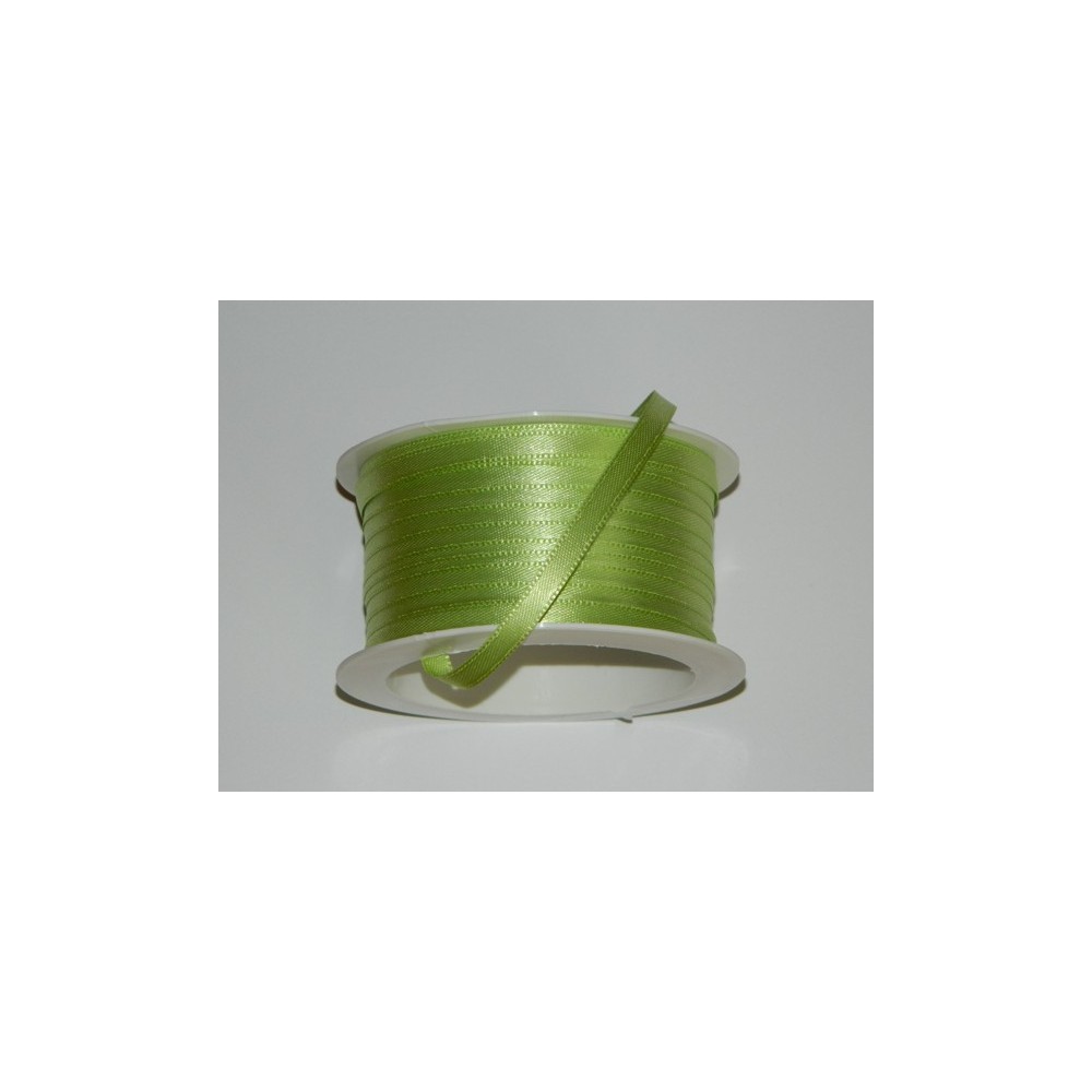 Satin ribbon - lime green 20m / 5 mm