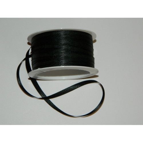 Satinband - schwarz 20m / 5 mm