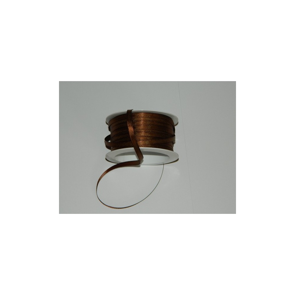 Satin ribbon - brown 20m / 5 mm 