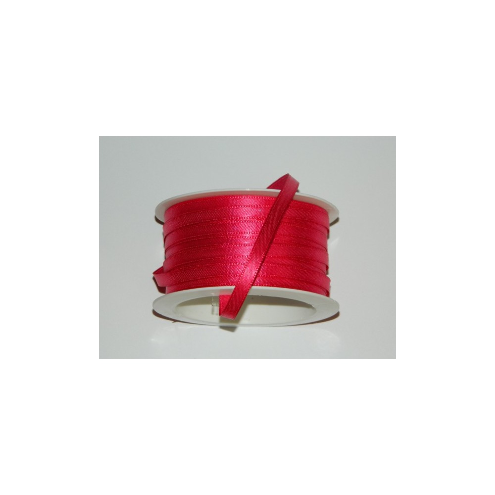 Satin ribbon - dark pink 20m / 5 mm 