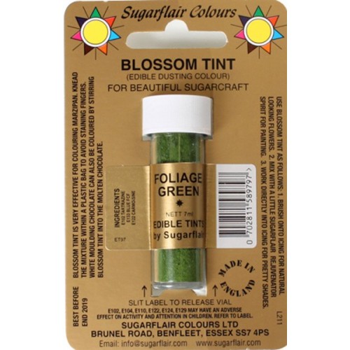 Sugarflair - Powder Colour - Green - FOLIAGE GREEN 7ml