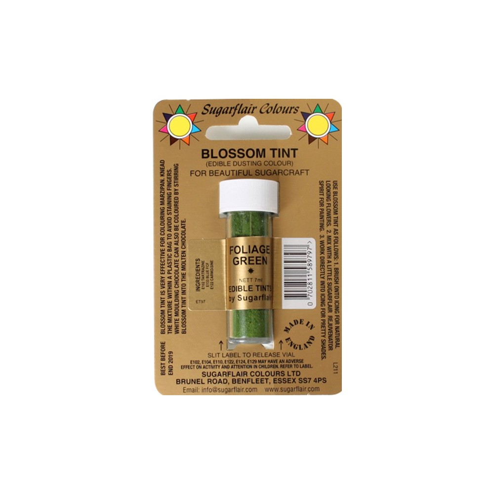 Sugarflair - prášková farba - Zelená - FOLIAGE GREEN 7ml