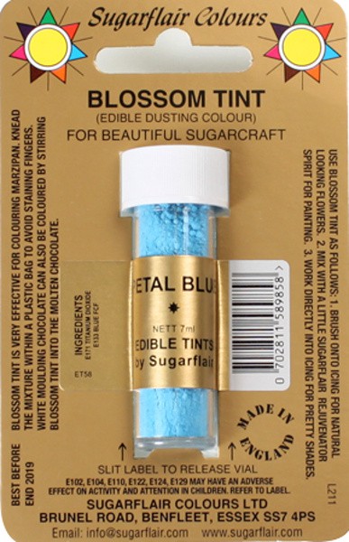 Sugarflair - prachová barva - Modrá - PETAL BLUE 7ml