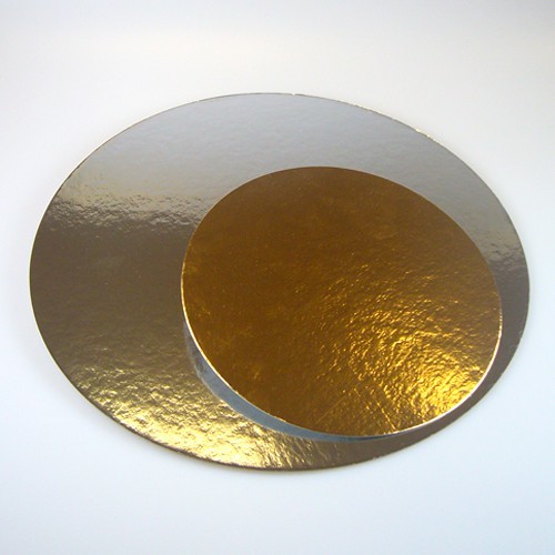 Goldene / silberne runde Tortenunterlage 35cm.