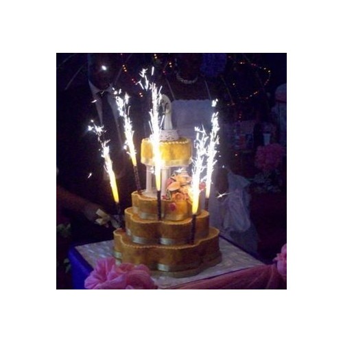 Cake fireworks - Gold / star - 4pcs / 12cm