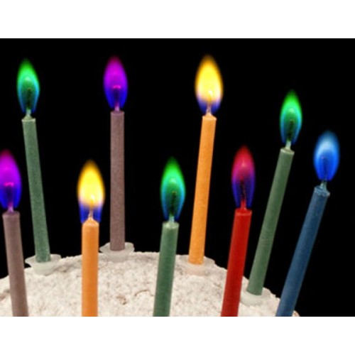 PartyDeco Kerzen mit farbiger Flamme - 6St