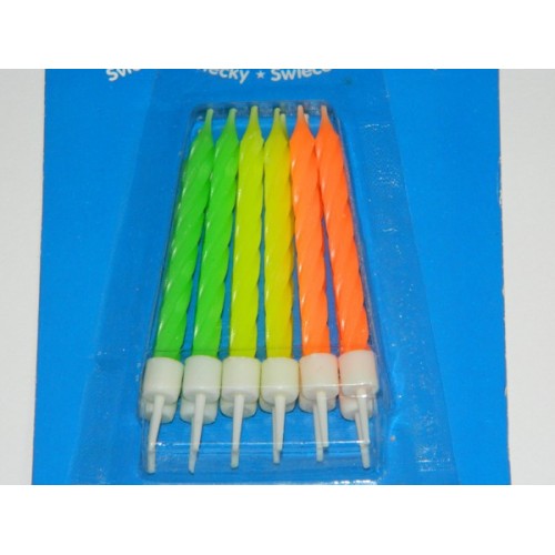 Birthday Neon Candles - Set of 12