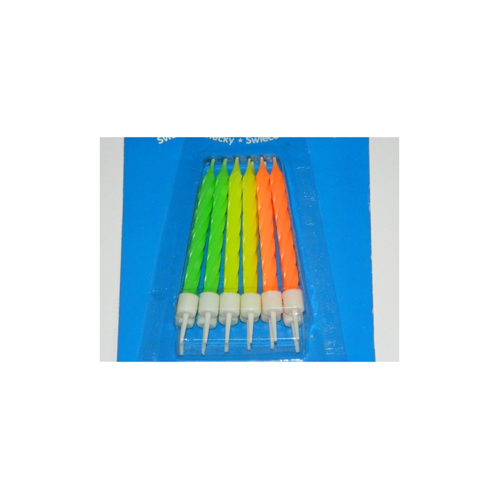 Birthday Neon Candles - Set of 12