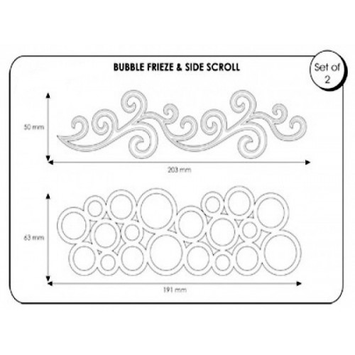 Set of cookie cutters - bubbles 2pcs - Bubble frieze and side scroll