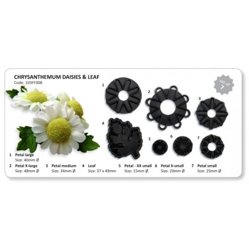 JEM Chrysanthemum Daisies & Leaf Cutter Set/7