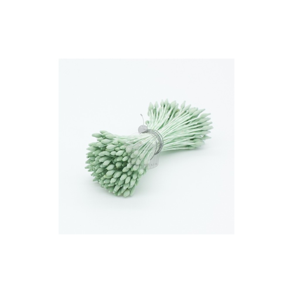 Floral stamens - dull small pointed - green 72 pcs