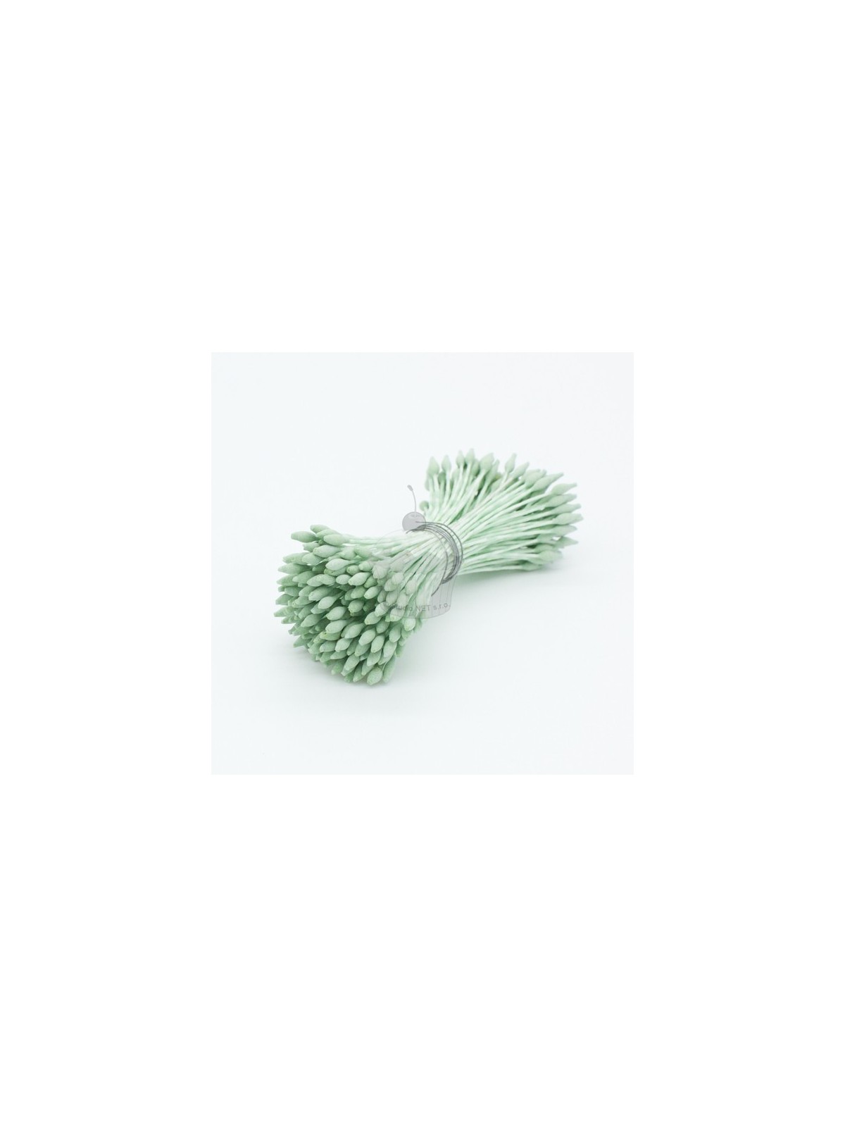 Floral stamens - dull small pointed - green 72 pcs