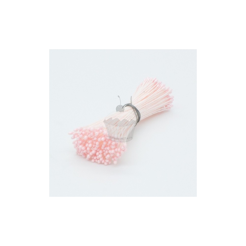 Kvetinové piestiky - malé ružové perleťové - 72ks