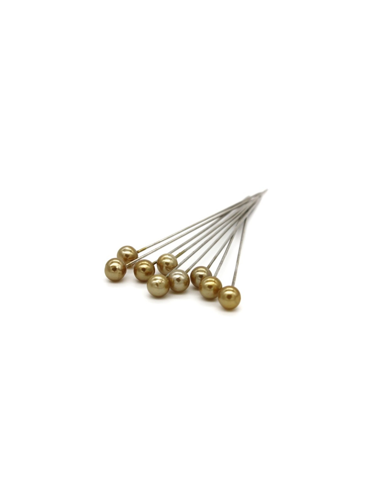 Dekorační špendlík - zlatá perla - 65mm/9ks