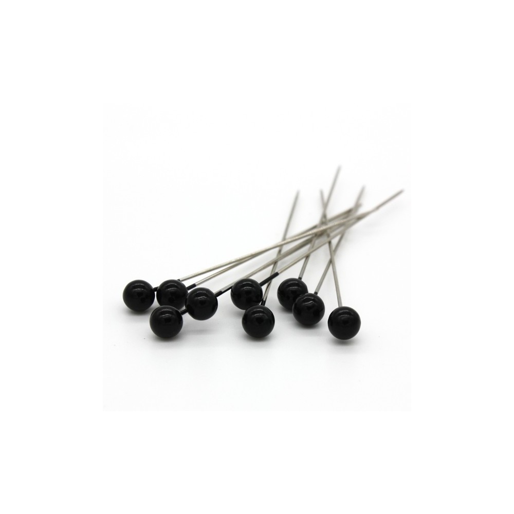 Decorative pin - black pearl - 65mm/9pcs