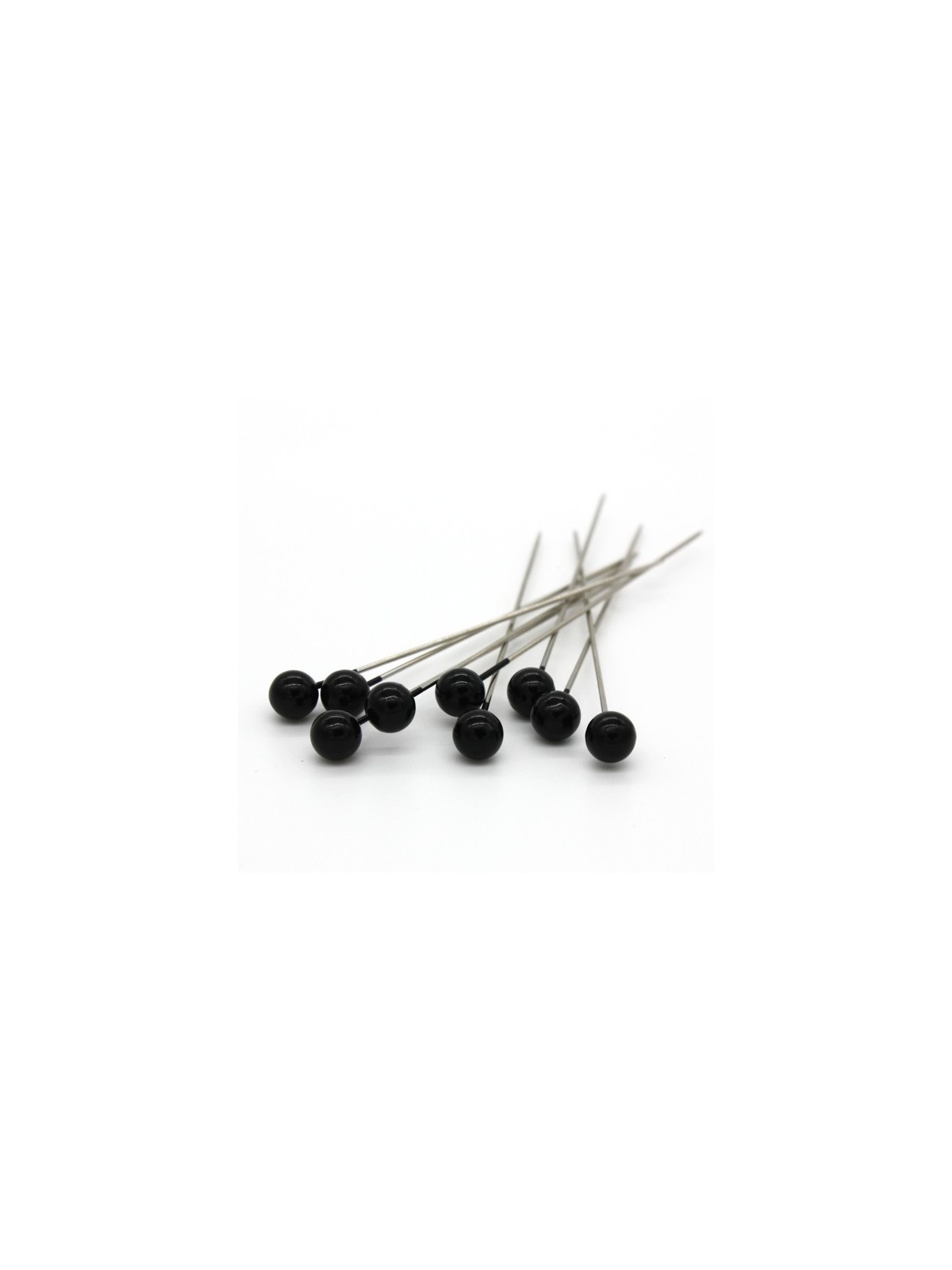  Decorative pins - black Pearl - 65mm/9ks