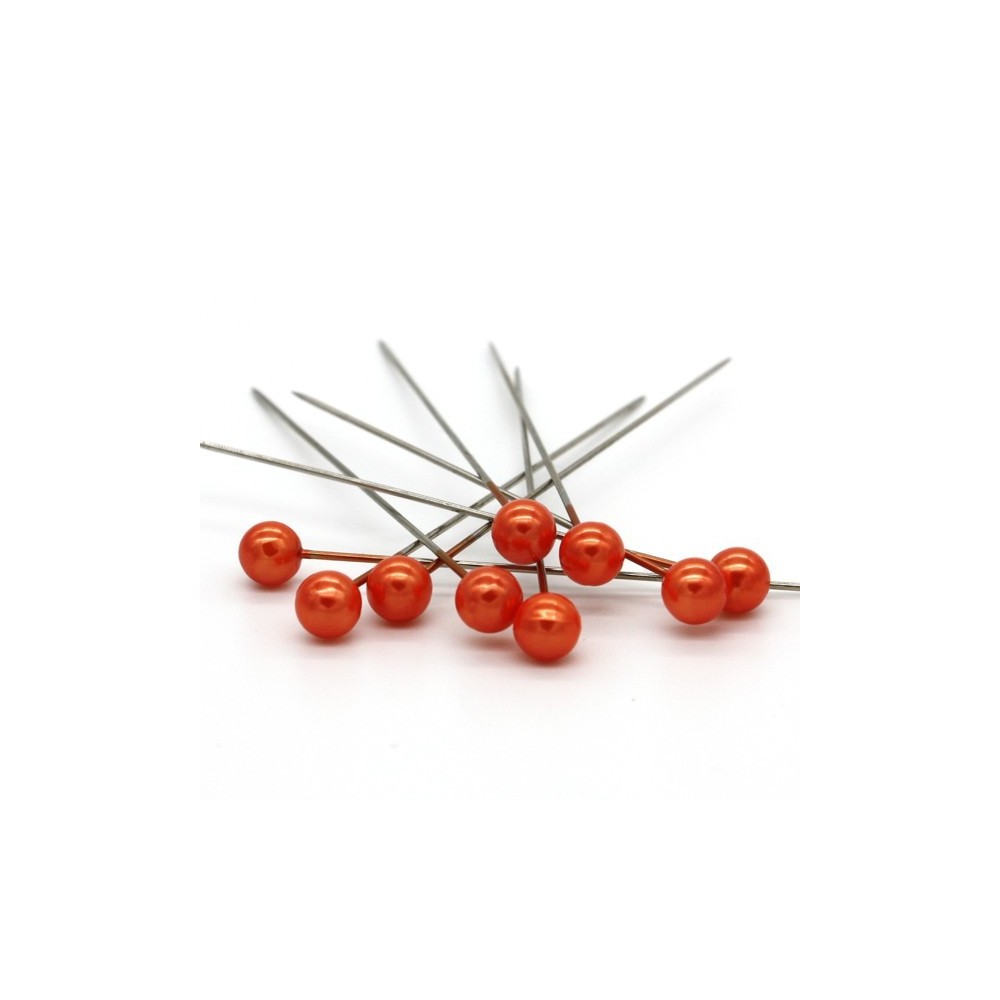 Decorative hairpin - orange pearl - 65mm/9pcs