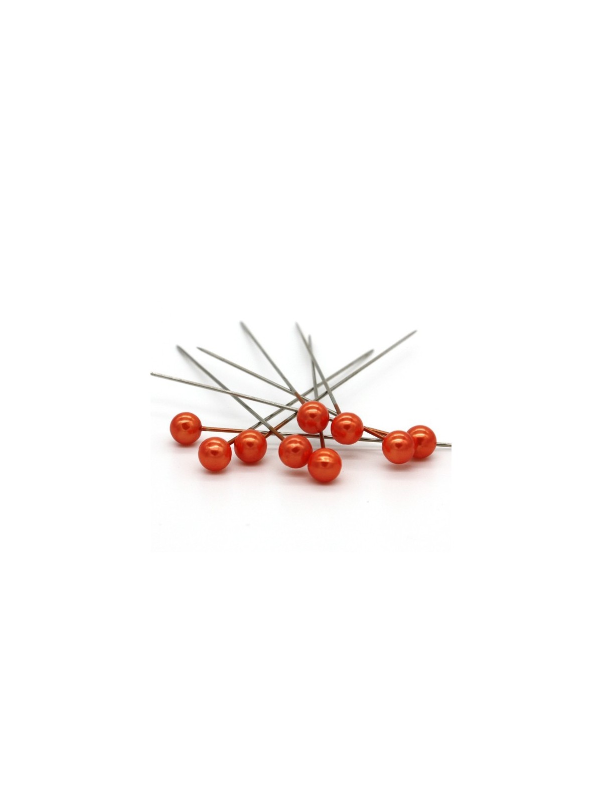 Decorative pins - orange Pearl - 65mm/9ks