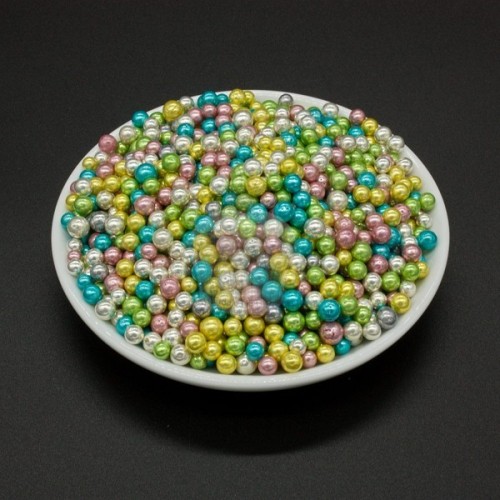 Cukrové perličky 3-4mm - duhové barevné - 100g