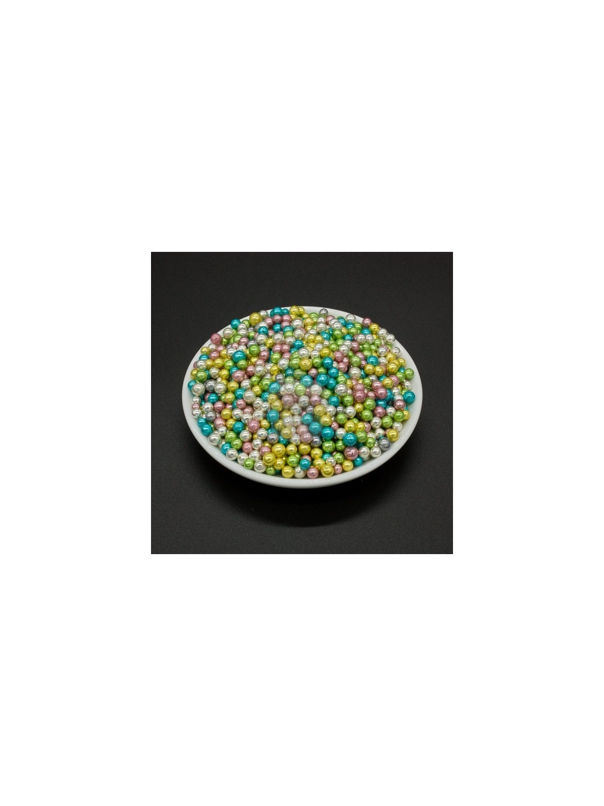 Cukrovej perličky 3-4mm - dúhové farebné - 100g