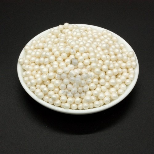 Cukrové perličky 4mm bílá perleť - 100g