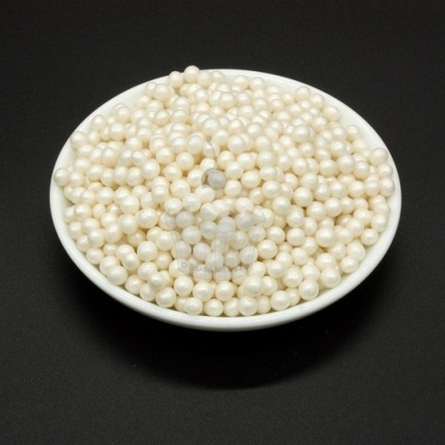 Sugared pearls 4mm white shimmer - 100g