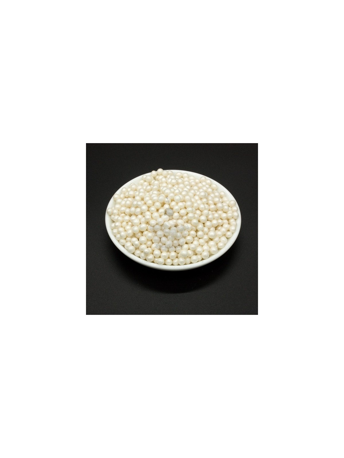 Sugar pearls 4mm pearlwhite - 100g