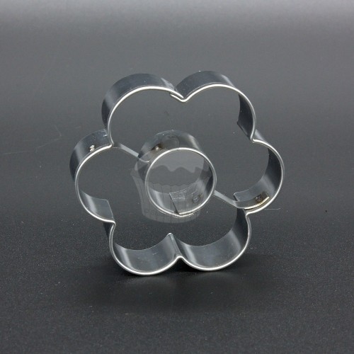 Stainless steel cookie cutter - large flower + circle