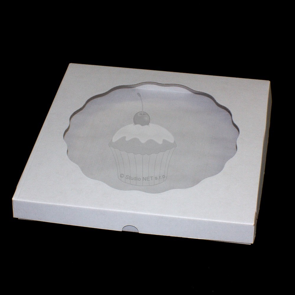 Krabička  s průhledným víkem - bílá - 33,5 x 33,5cm