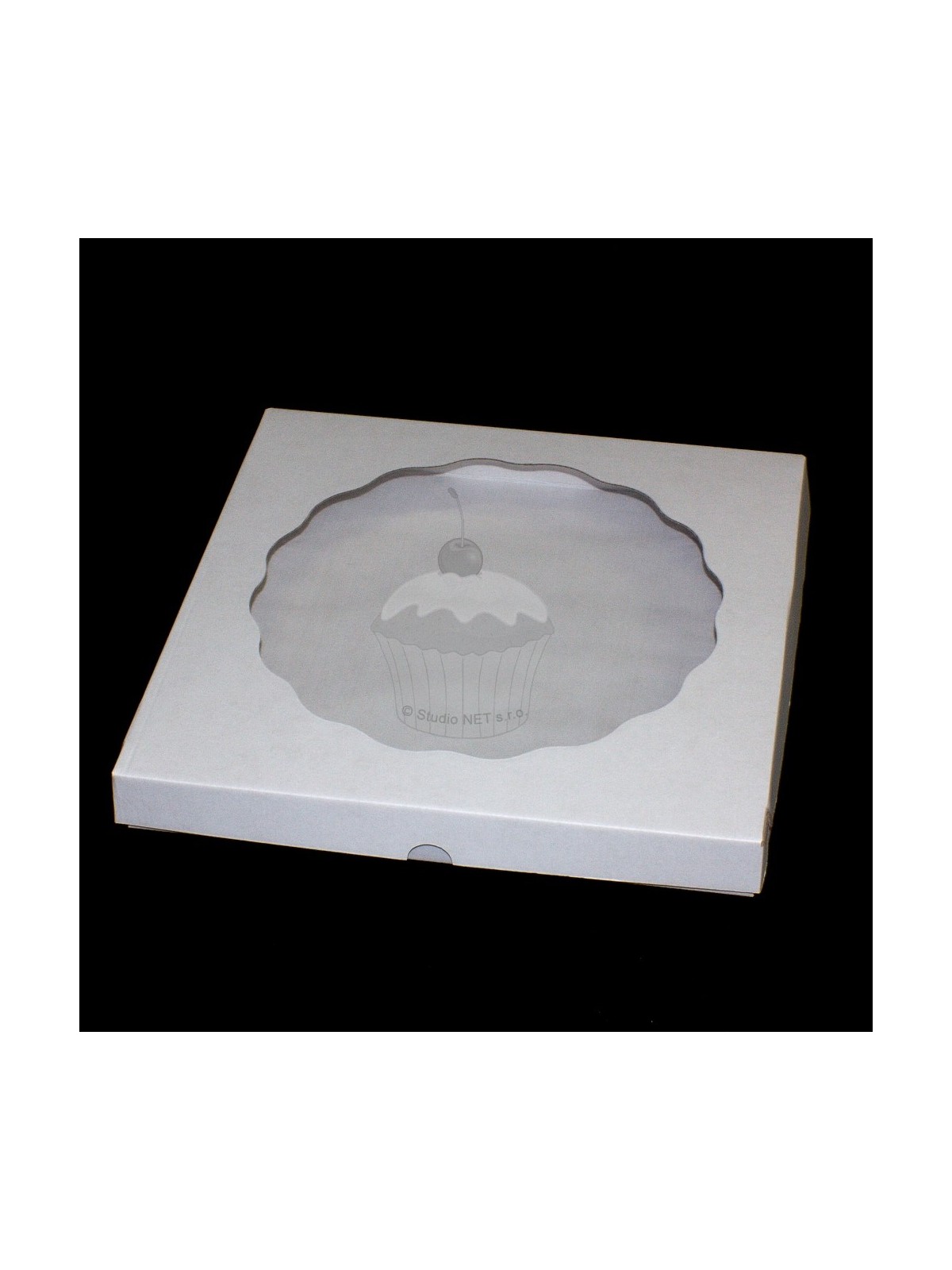 Box with transparent lid - white - 33.5 x 33.5cm