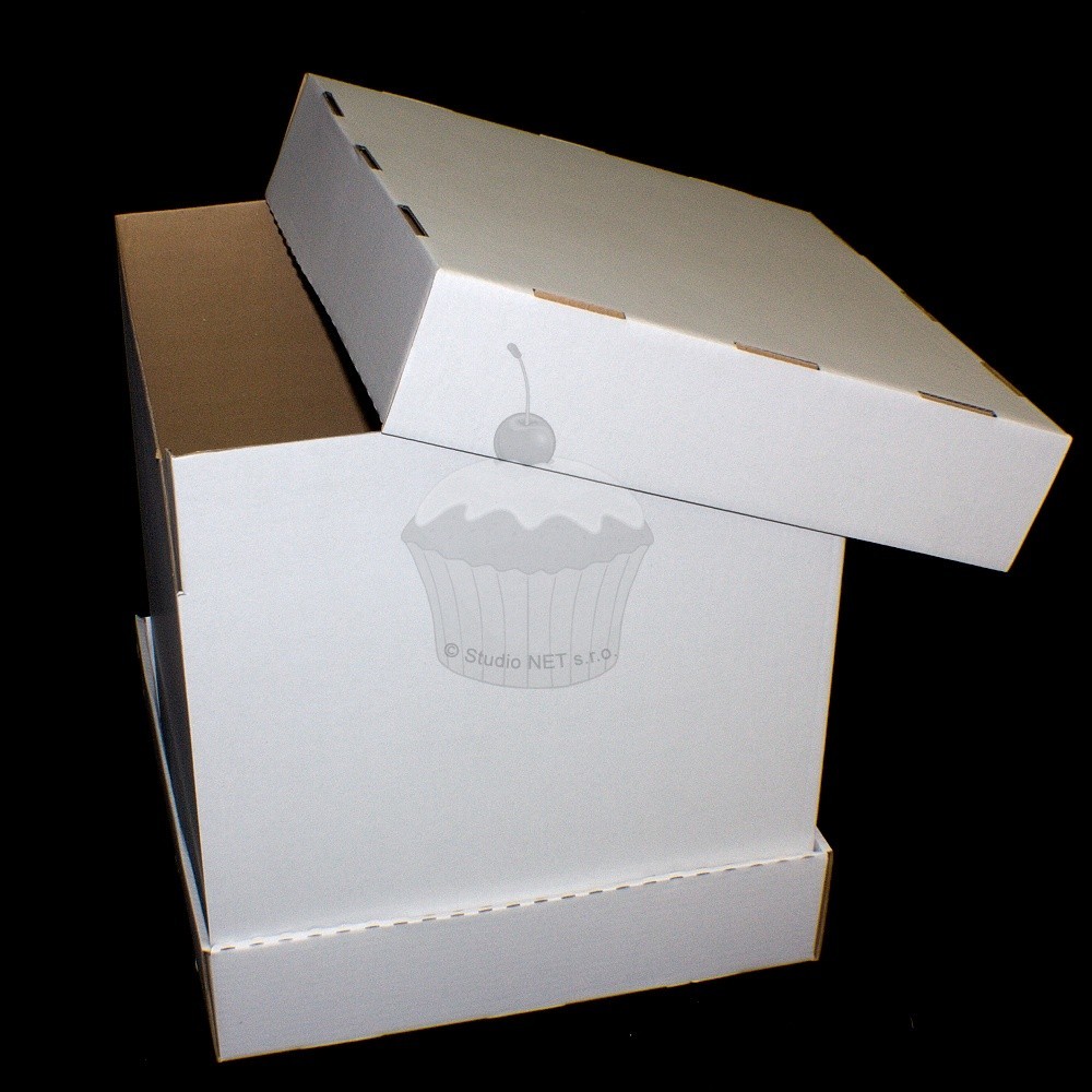 Krabice na poschodový tortu - extra pevná - biela - 43 x 43 x 47cm