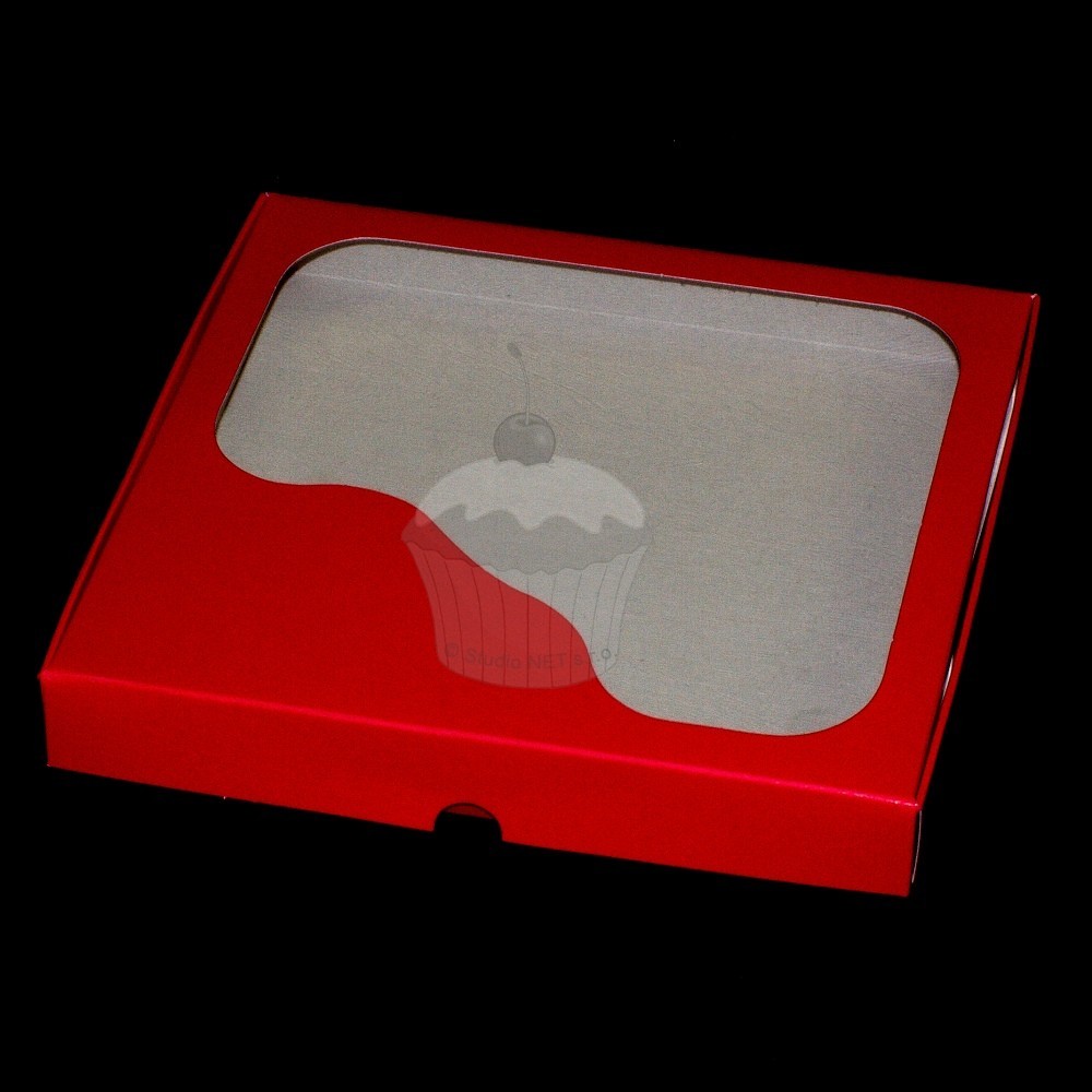 Krabička na pečivo - pevná - červená - 0,5kg