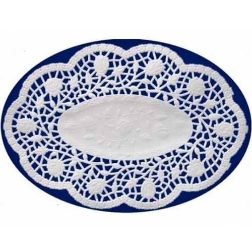 Paper lace under the cake - oval 36 x 28cm / 10pcs