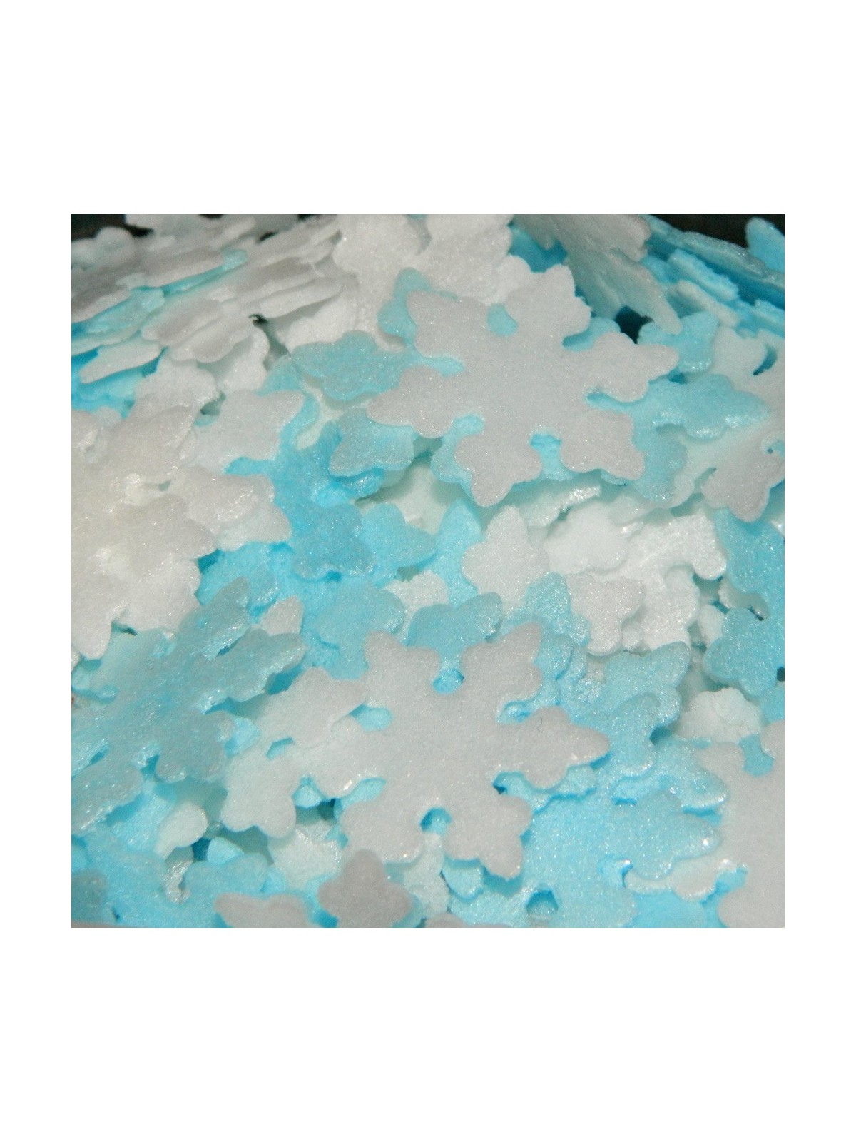 Edible paper - Flakes -  white / blue 10 g