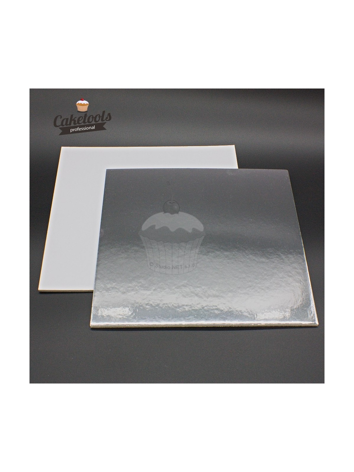 Caketools Silver Cake Board 20cm / 0.3cm Square