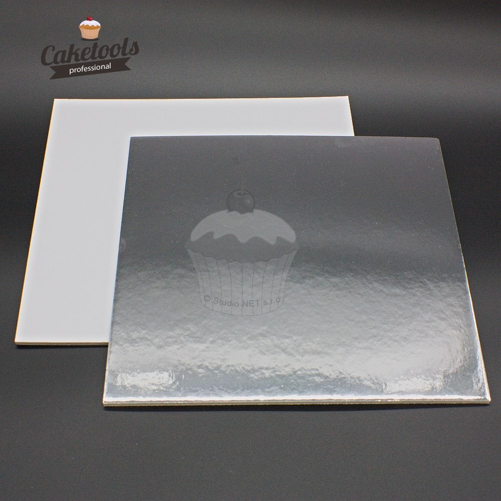 Caketools silver cake board 30cm / 0.3cm square