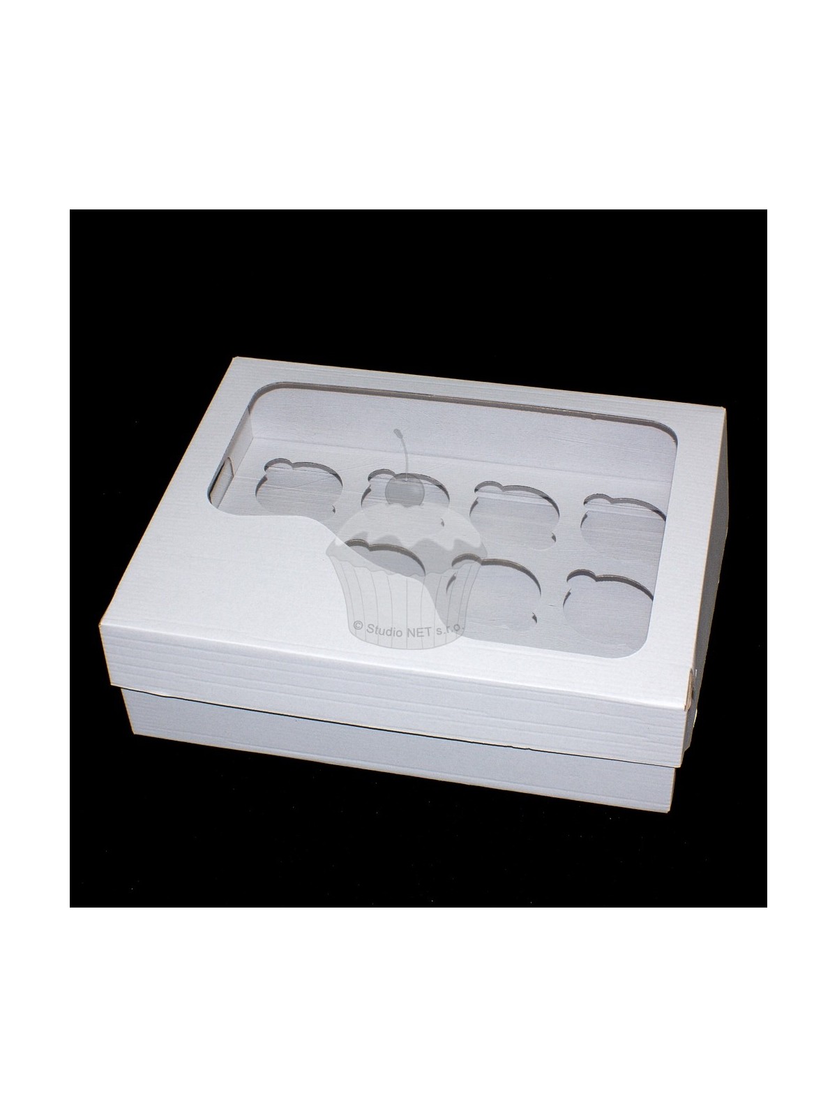 Box of muffins / cupcakes - solid - white - 12