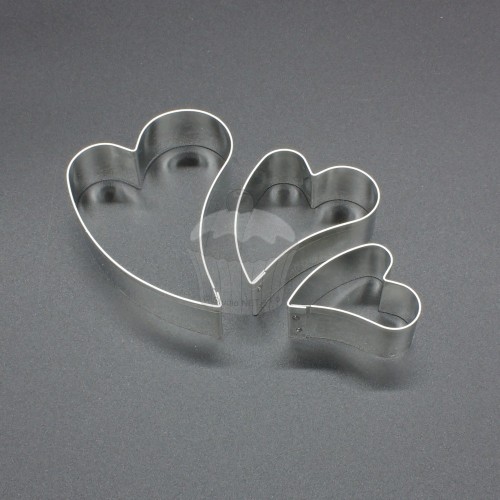 Set of heart-shaped cookie cutters - slanted 3 pieces