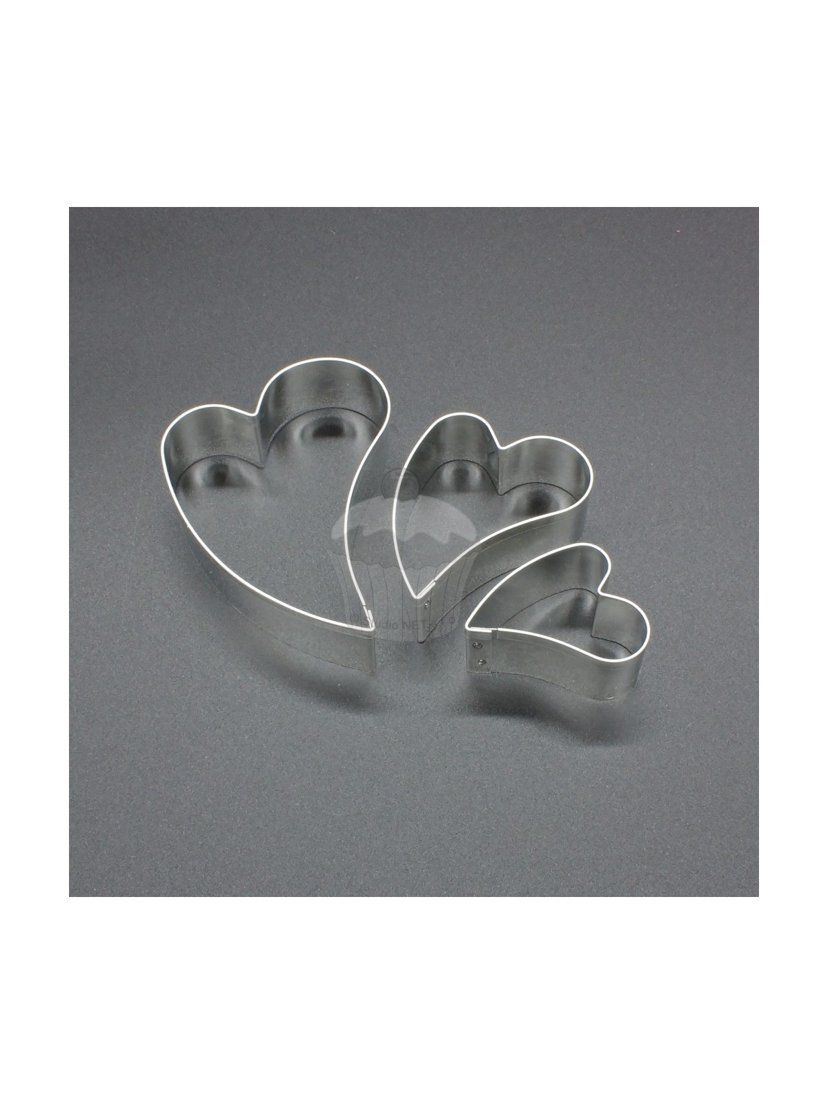 Set of heart-shaped cookie cutters - slanted 3 pieces