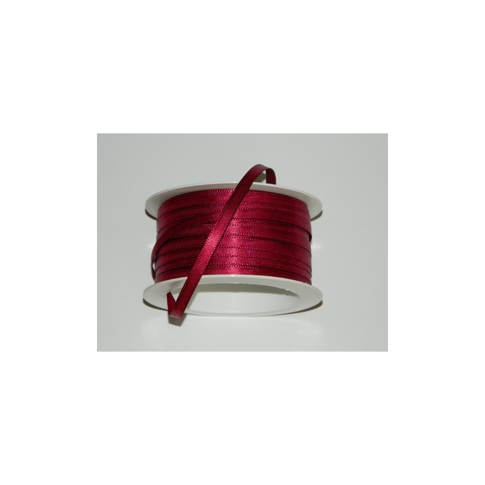 Atlas ribbon - burgundy 20m/ 5mm