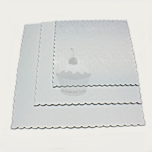 Set of 3 silver cake boards - square