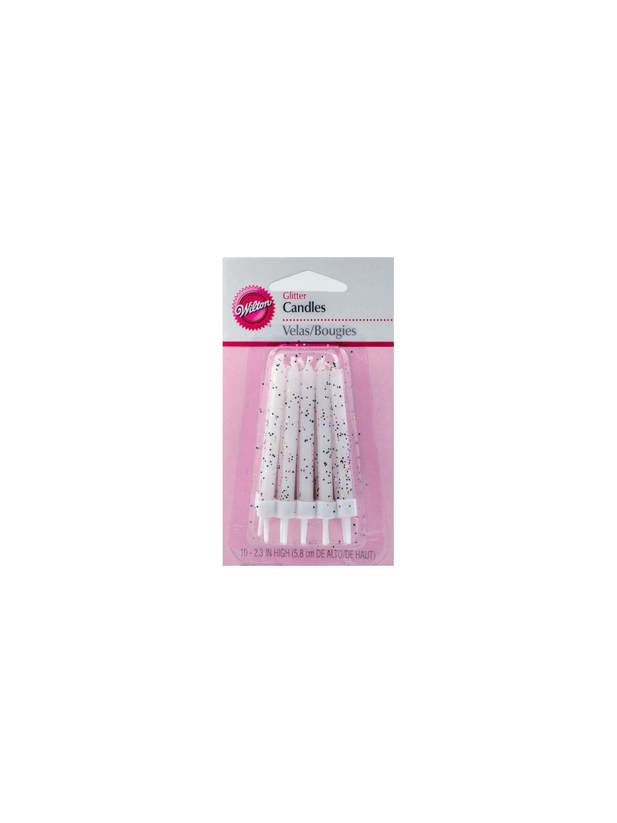 Cake candle - glittering white 10pcs