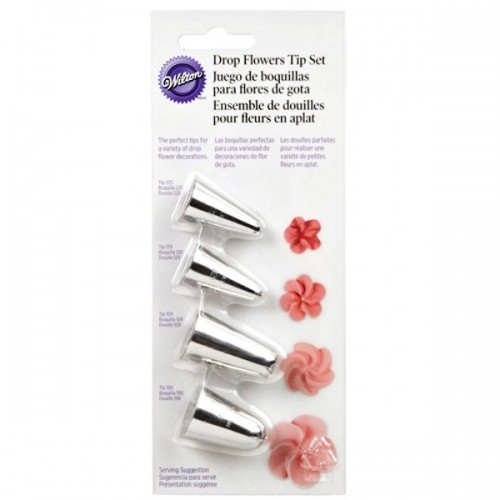 Wilton piping tip set - flower no. 109, no. 129, no. 190, no. 225